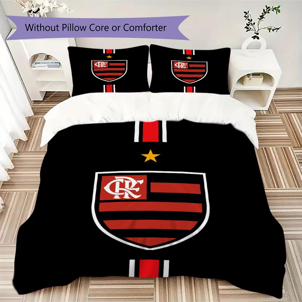 CR Flamengo Pattern Bedding Uilt Set Uilt Cover Pillowcase Home Decoration Birthday Gift (1 * Duvet Cover + 2 * Pillowcase Without Core)