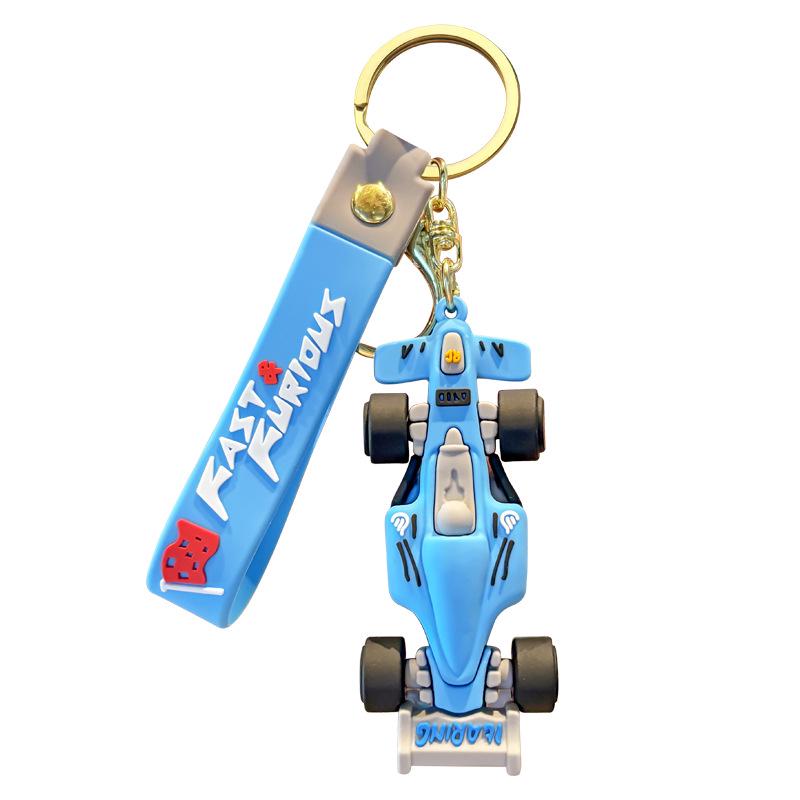 Cartoon Racing Car Keychain & Backpack Charm – Exquisite Small Gift
