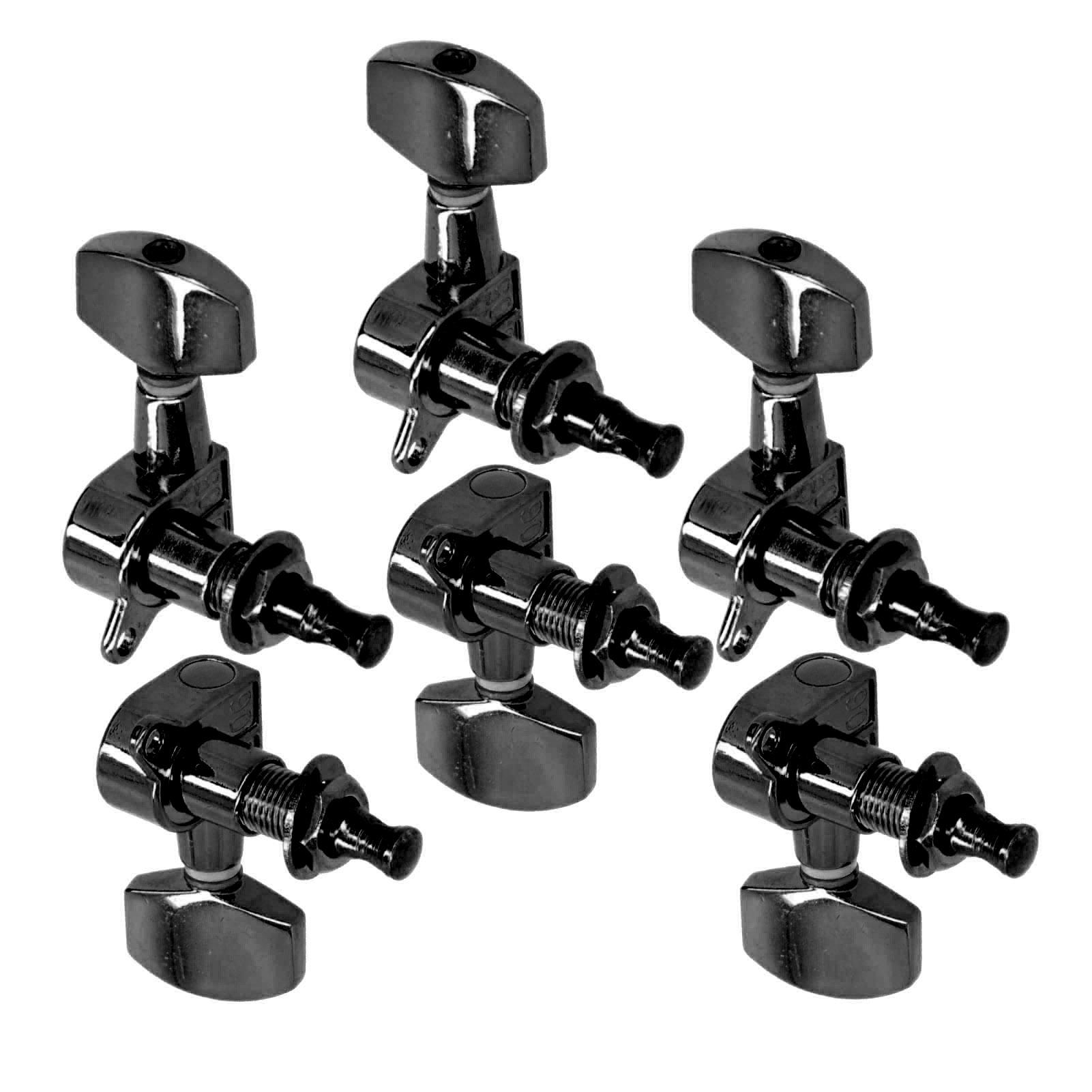 3 Left3 Right Guitar Tuning Pegs Machine Heads Tuner Electric Instrument with Screw(Gold )