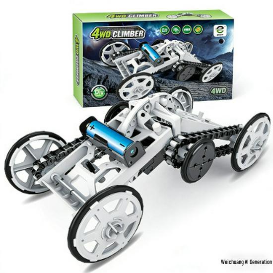 Subo DIY005 Electric Off-Road Climbing Car: Four-Wheel Drive Space Vehicle Science Educational Assembly Toy. белый