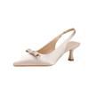 apricot pointed high heels bag head sandals spring temperament socialite black single shoes women
