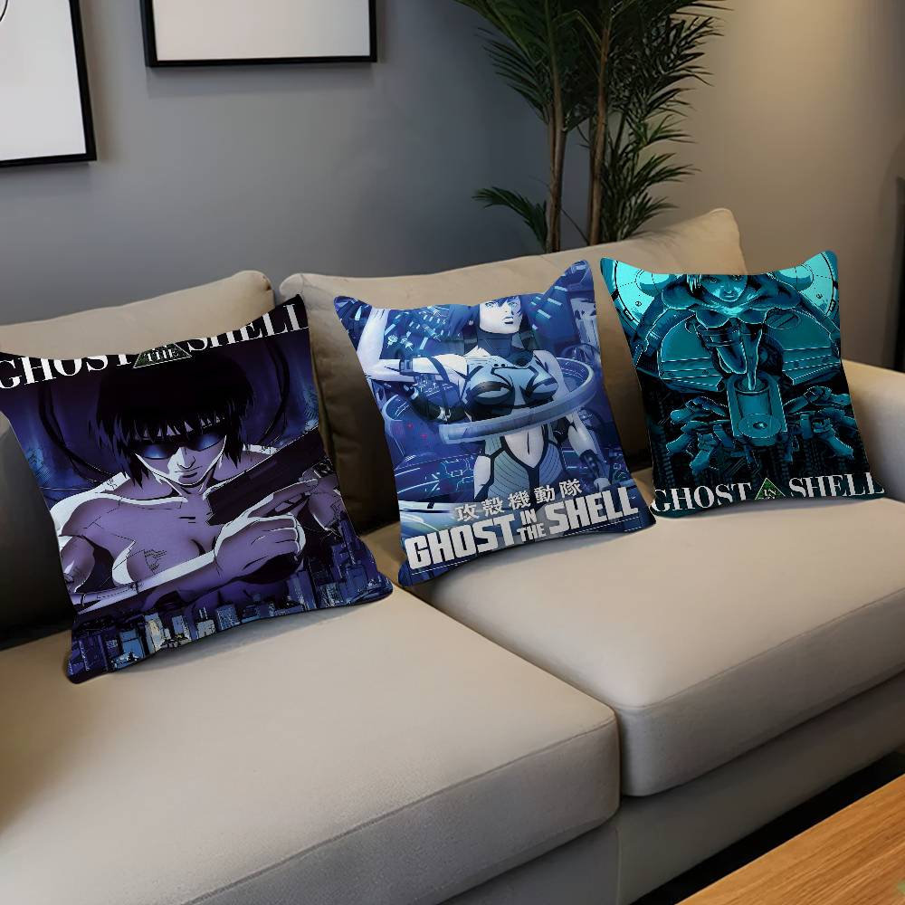 Anime G-Ghost In The Shell Cool Pillow Case Cushion Cover Car Throw Pillow Case For Sofa Car Christmas Gift 40x40cm 45x45cm