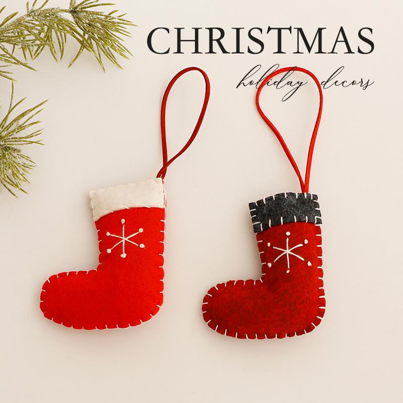 3 Pcs/set, Christmas Tree Decoration, Scene Arrangement, Snowman Figurine Pendant, Cane Christmas Socks, Pentagram Pendant, Party Decoration Supplie