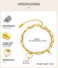 Stainless Steel Chains Double Layer Heart Bracelet Bangle For Women, 18k Gold Plated Waterproof Charm Wrist Jewelry