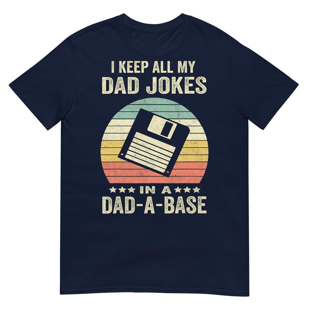Unisexs Funny Dad Jokes In Dadabase Vintage For Fathers Day Tshirt S