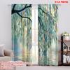 2pcs,2D Plane Printing Curtains&Window Treatment Willow Dreamscape Polyester Woven (without Rod) Art Deco Festive for Bedroom,