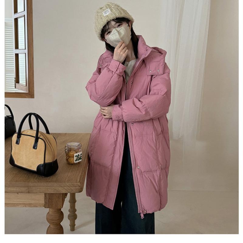 Korean version of the hooded large size women thickened warm anti cold winter coat - lightweight and comfortable long-sleeved cotton coat jacket