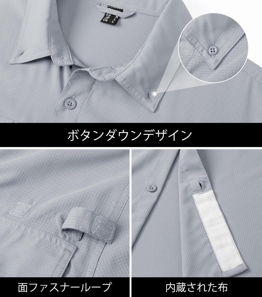 KEFITEVD Outdoor Long Sun Water Tactical Plus Light Size M Men's Shirt, Sleeve, Protection, Repellent, Hiking, Summer, Shirt, Button-Down, Sizes,