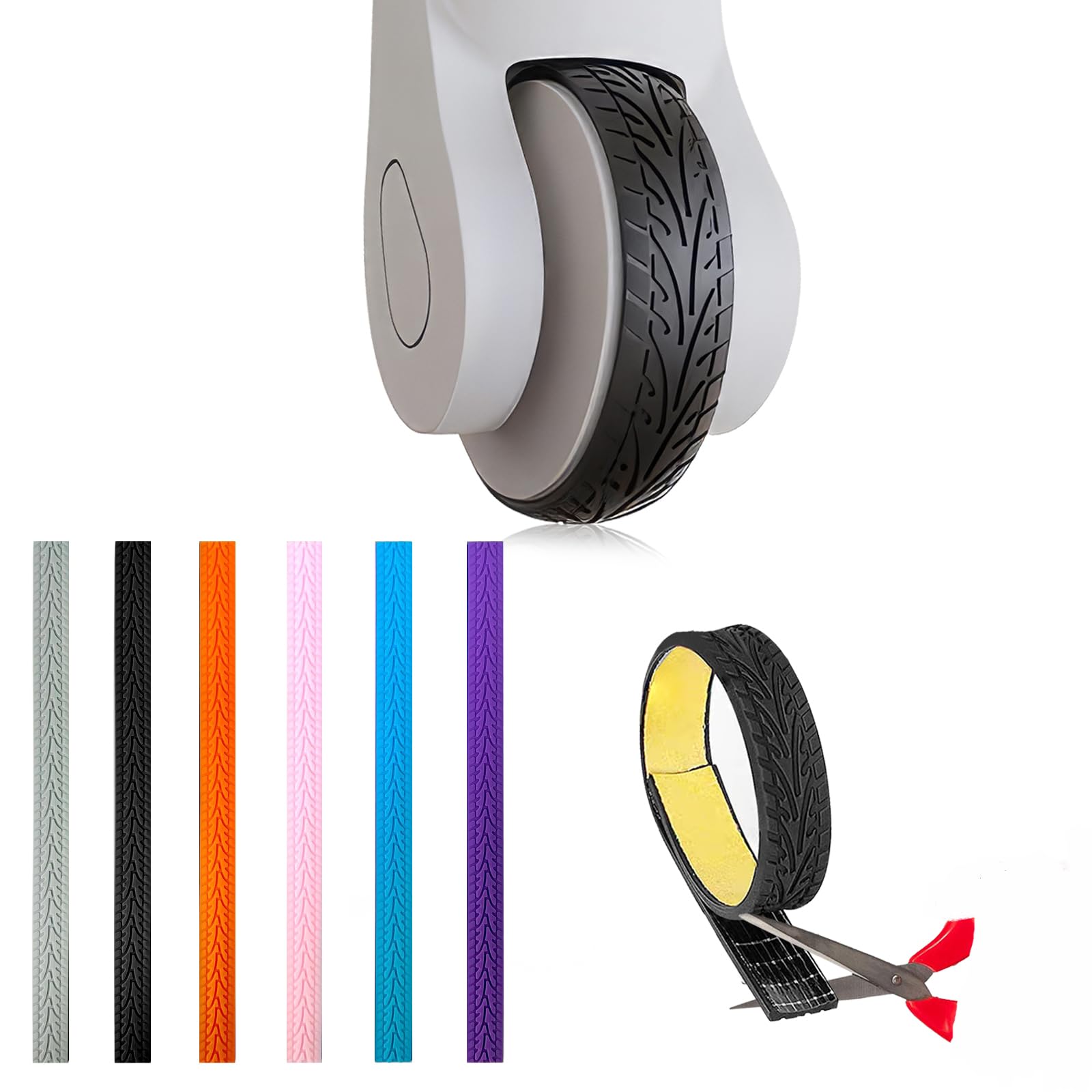 

TUAHOUS Чехол для колеса, 8 чехлов для роликов, Бесшумный, Силиконовый, Отрезной, Устойчивый к царапинам, Защита от грязи и перекатывания, чёрный