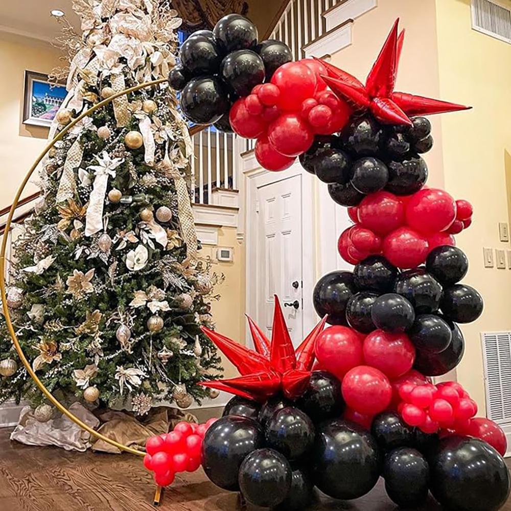 Black Red Balloons Garland Kit 2026 New Year Party Decor Balloon Arch Birthday Party Baby Shower Wedding Anniversary Decoration