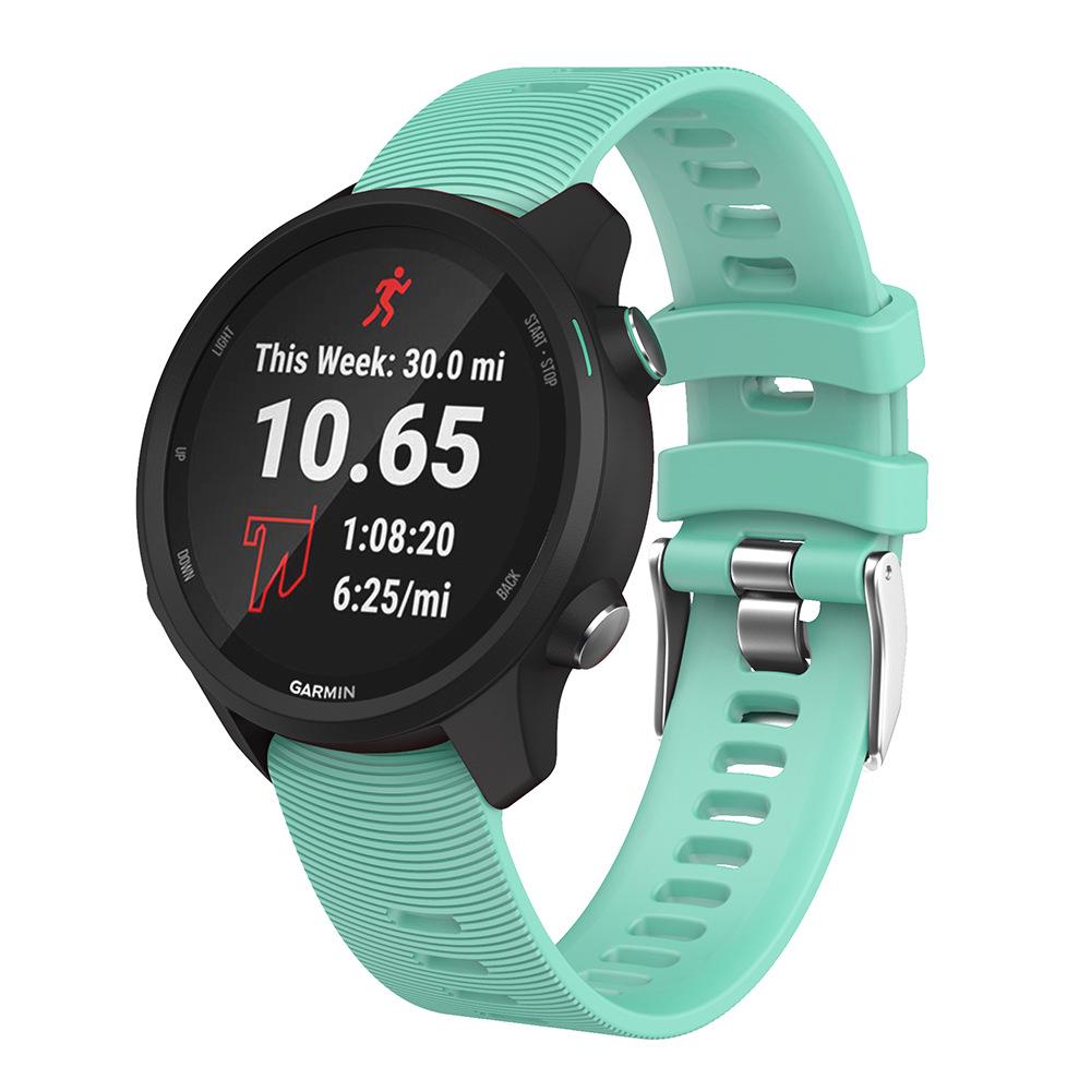 Compatible Striped Silicone Watch Band for Garmin Forerunner 245/645 & Vivoactive 5/6 with Pin Buckle.