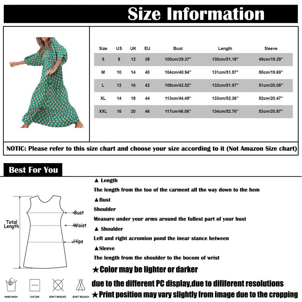 Women Floral Print Bohemian Long Dress Loose V-Neck Fashion Summer Beach Dress