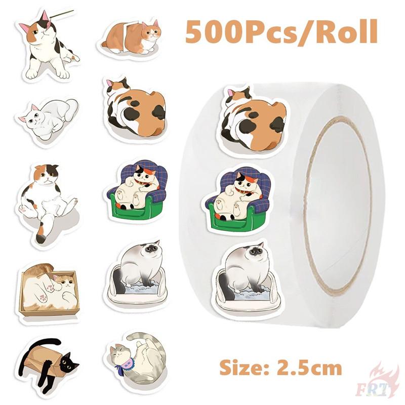 

500 шт./рулон Q Lazy Cats Kids Rewards Наклейки - DIY Scrapbooks Декор Альбом Запечатывание Этикетки Наклейки