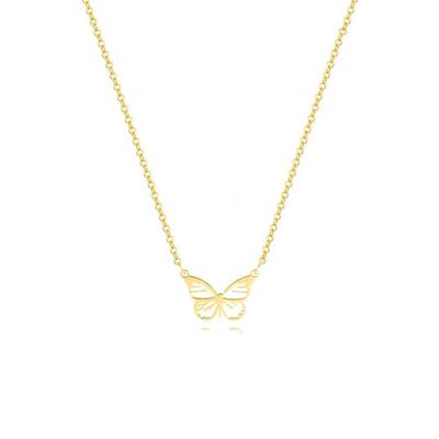 Charming 18K Gold Plated Stainless Steel Butterfly Pendant Necklace