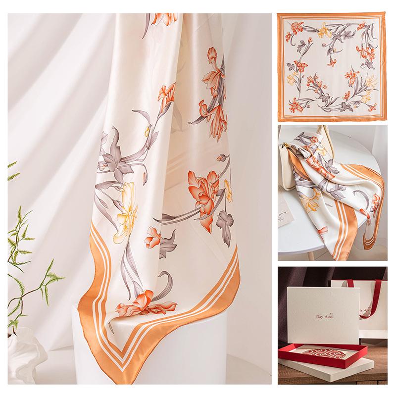 Summer new mulberry silk silk scarf women's outer scarf shawl square scarf versatile cross-border