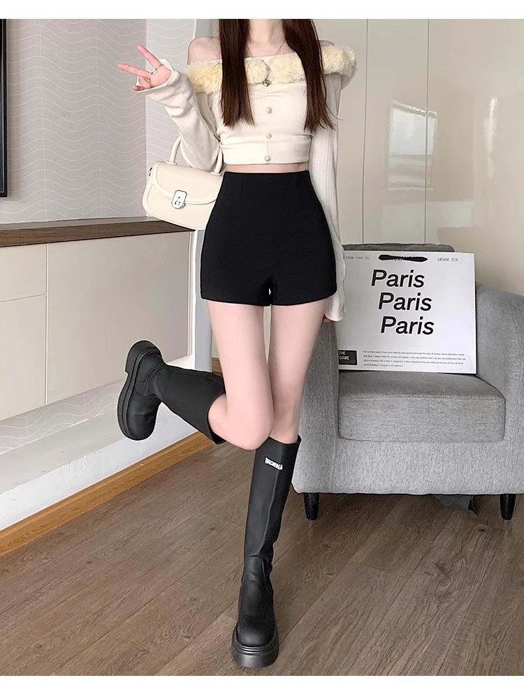 2024 Women's High Waist White Booty Shorts - Summer Elastic Leggings