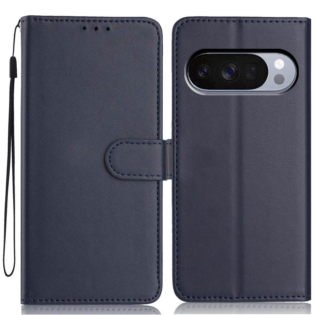 Etui portfelowe na Google Pixel 10/10 Pro z paskiem/wieloma przegródkami na karty, skórzane etui z podstawką, jednolity kolor