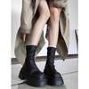 Thick-soled Martin Boots Women's 2025 New Elastic Thin Boots Versatile Thin Pleated Stacking Boots Cigarette Tube Women's Boots