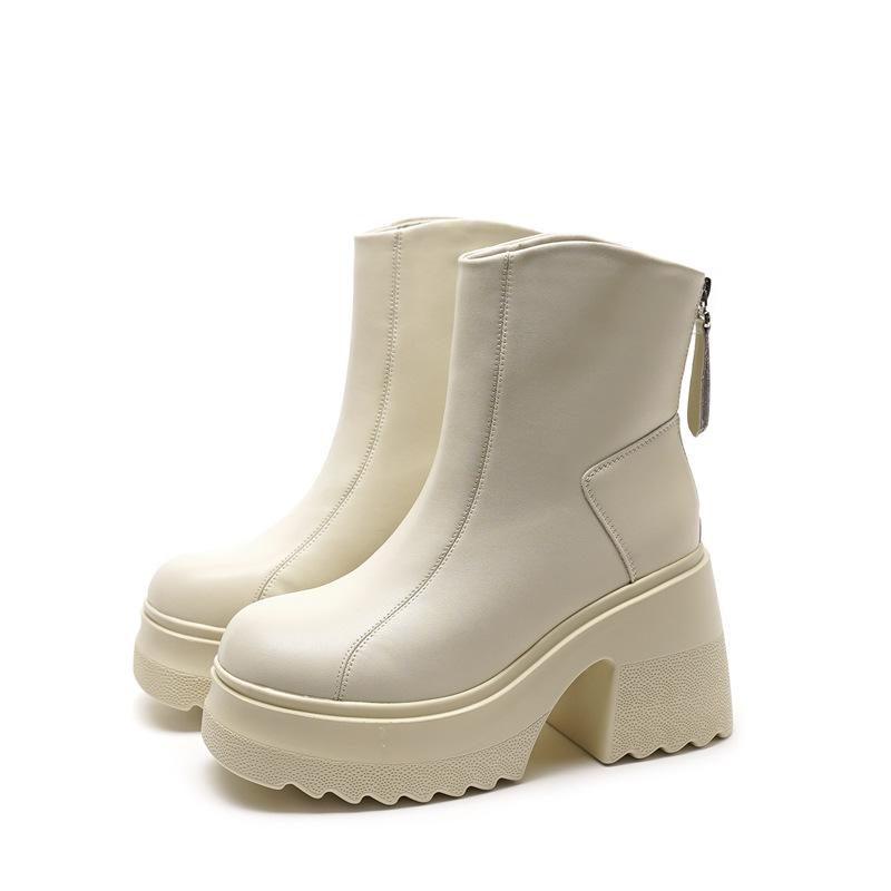 

Женские ботинки Мартина средней высоты голенища, новые, на небольшой толстой подошве, на высоком каблуке 10 см, осенне-зимние, бархатные, на толстом каблуке, короткие ботинки, стройнят 40