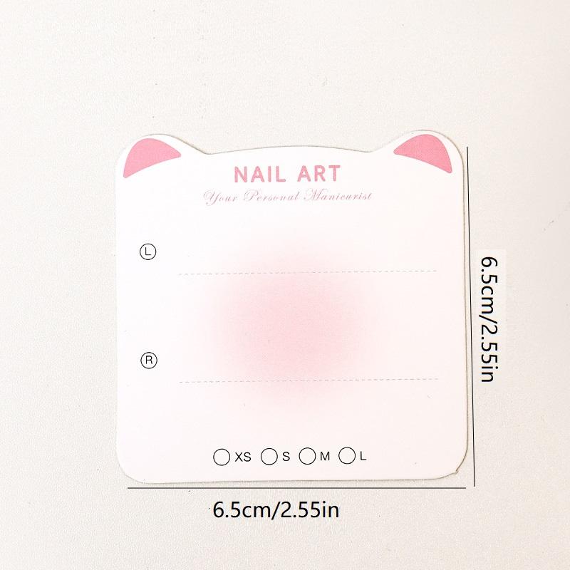 Press On Nail Bottom Cardboard Cards Packaging Bag Square Nail Art Display Photo Props Card False Nail Tips Manicure Tools