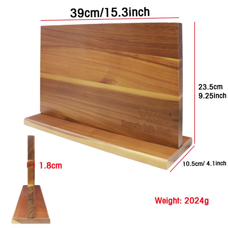 Multi-functional Storage Knife Holder with Strong Magnets Home Kitchen Double-sided Wooden Magnetic Knife Holder with Magnetic Support