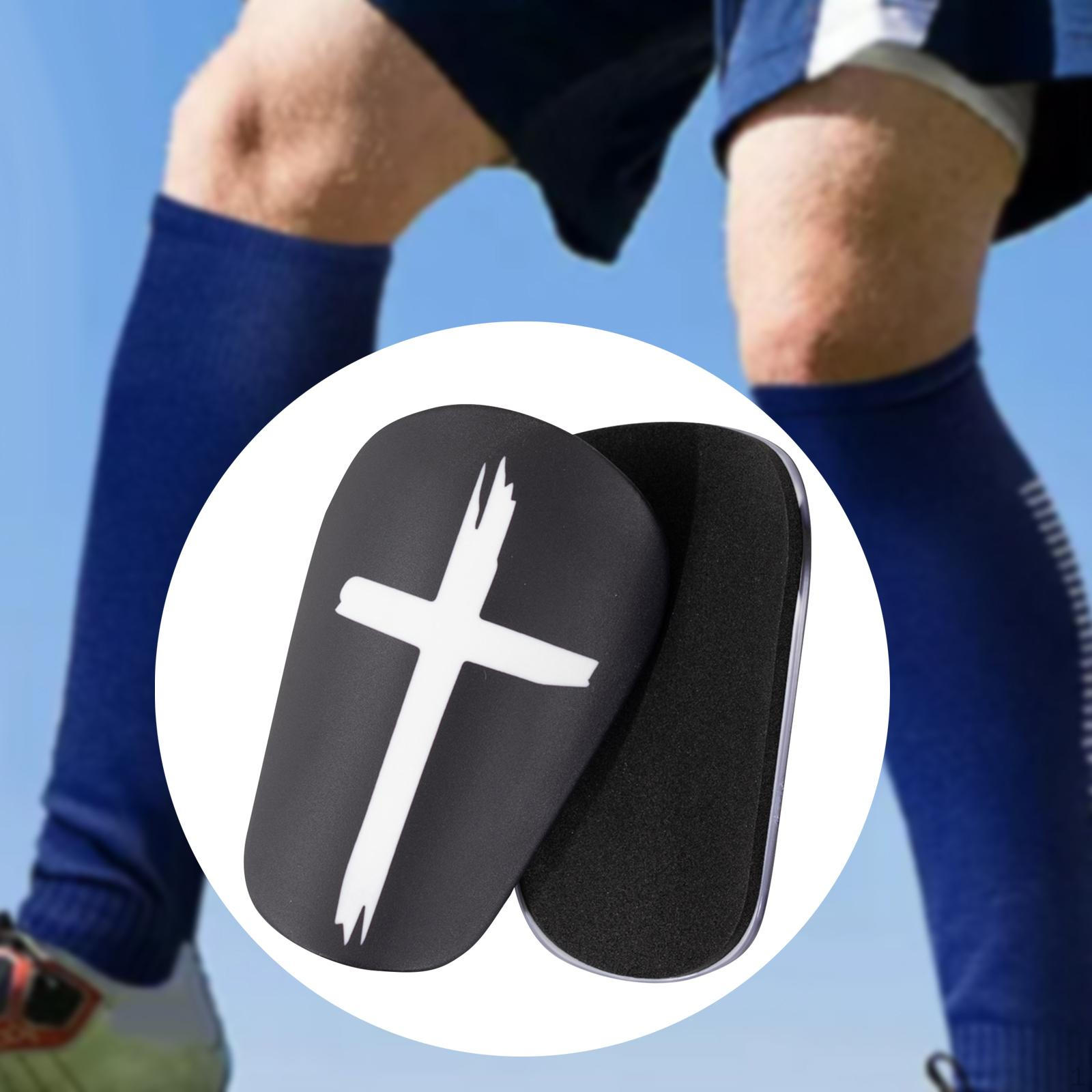 

2 шт. Міні-футбольні щитки для гомілки Футбол для дорослих і дітей Легка гра Black 10x6cm