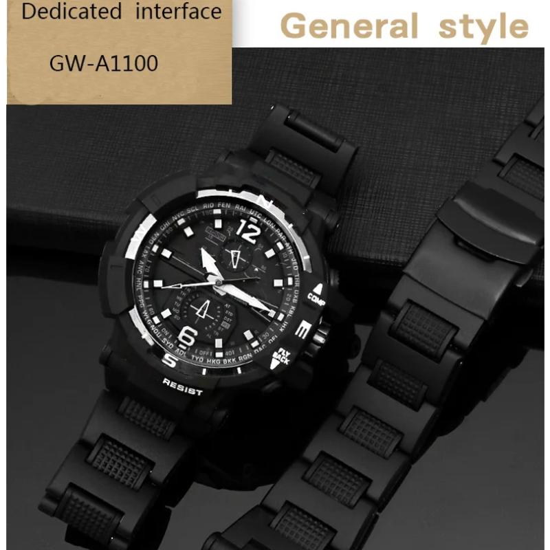 Bracelet de montre en acier plastique pour Casio GW-A1100FC GW-A1000 GW-4000 GA-1000 Bracelet de montres de sport pour hommes de haute qualité