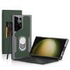 Samsung S23 Ultra Stylish Business Flip Leather Case with Armor Bracket and Full Coverage Protection
