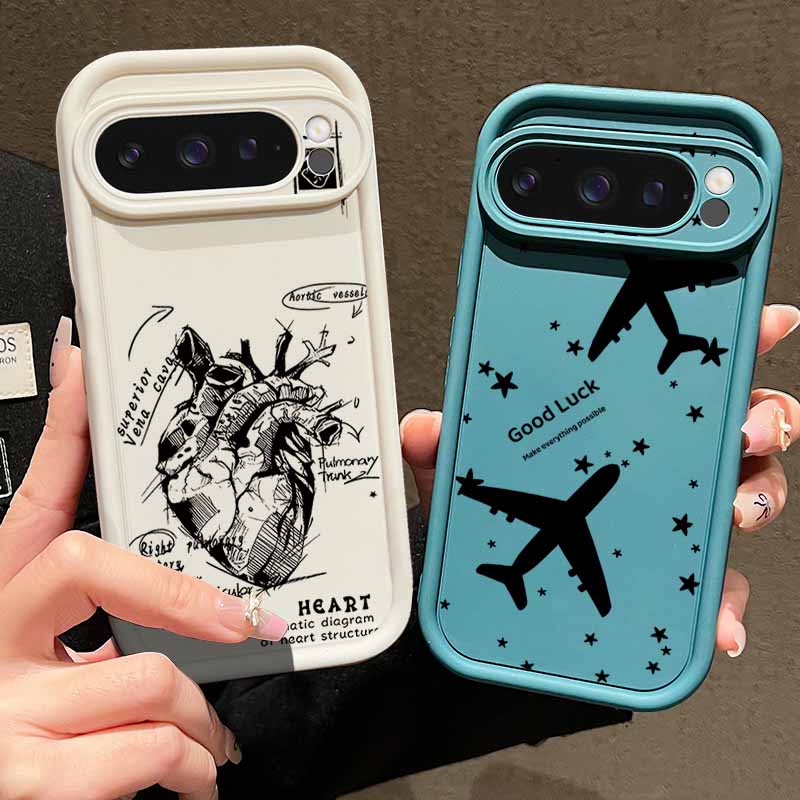 Model Heart Medical Pattern Phone Case For Google Pixel 8 7 Pro 8A 9 Pro XL Candy Color Soft TPU Silicone Shockproof Cover For Pixel 9 8 7 Pro