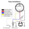 0-190 Ohm Fuel Float Sensor + Fuel Level Gauge 7 Color Light Auto Marine RV Boat Car 2" 52mm Fuel Tank Level Gauge 12V24V