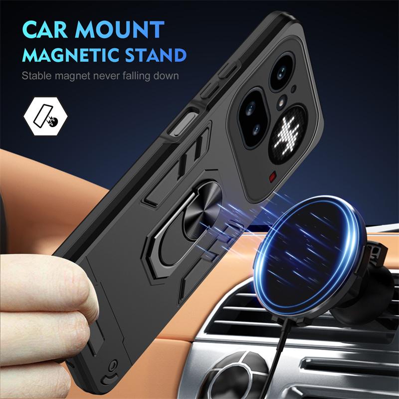 Military Grade Case for Nothing Phone 4A Pro Protective Cover Shockproof Ring Stand Holder Fundas Coque