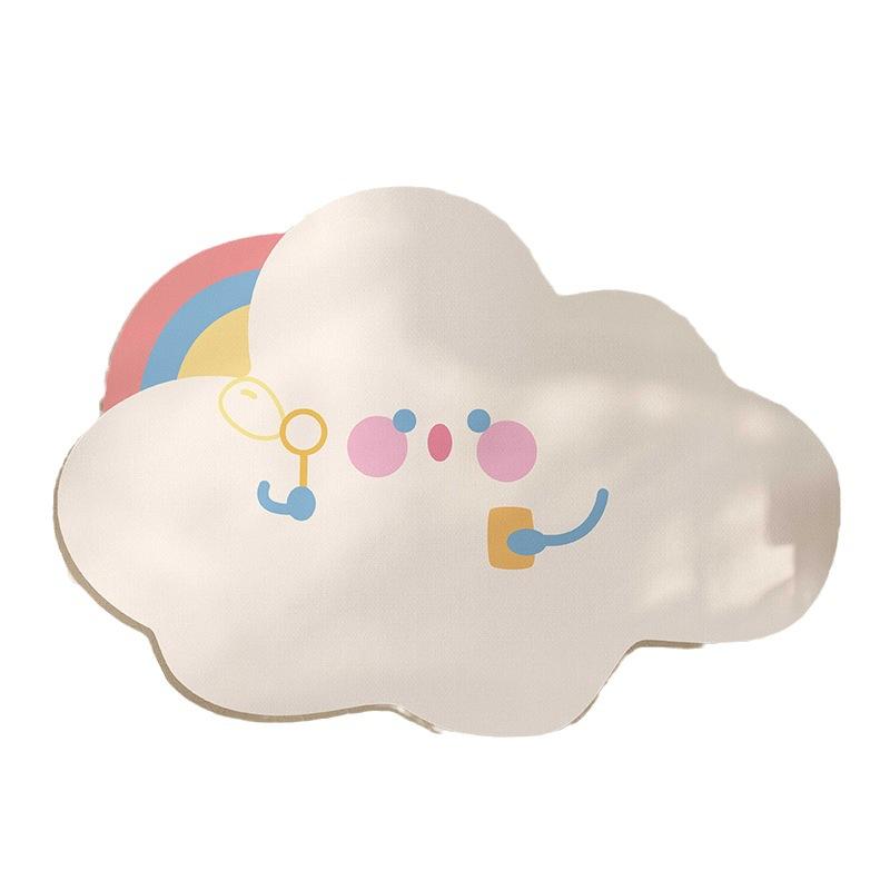 Cute Ins Wind Rainbow Cloud Bathroom Diatom Mud Water Absorption Floor Mat Special Shape Anti-slip Mat Bathroom Door Floor Mat