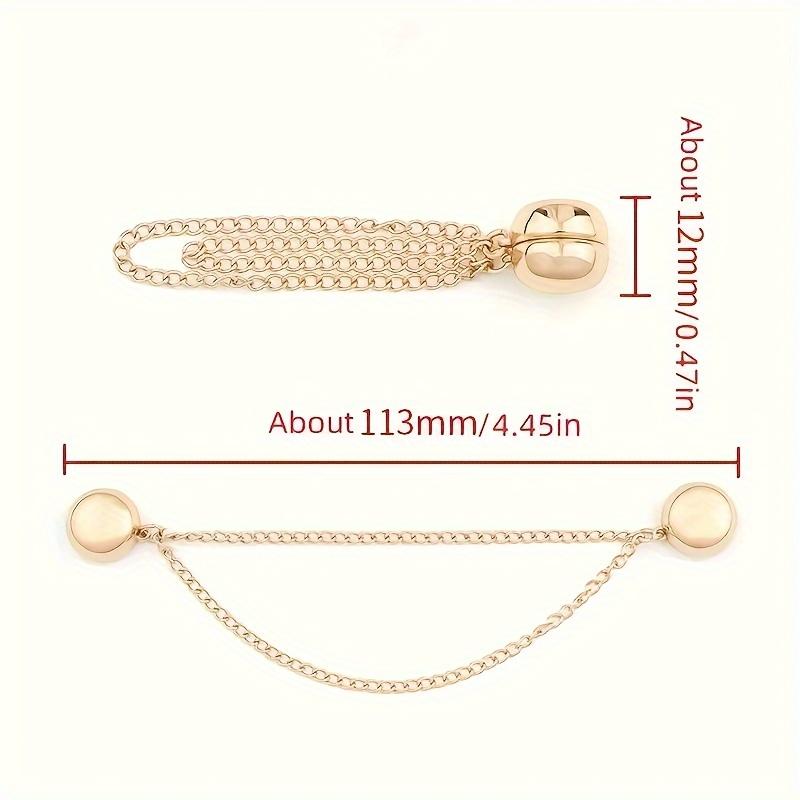 קליפס מכפלת חולצת טריקו מתכוונן ברצועת מותן מגנטי, התאמה מושלמת, כפתור מתכת, לבן/זהב/שחור זמין