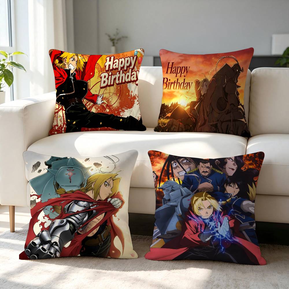 Fullmetal Alchemist Anime Fashion Decorative Pillowcase Throw Cover Pillow Case Cushion For Living Room Square Home Decor