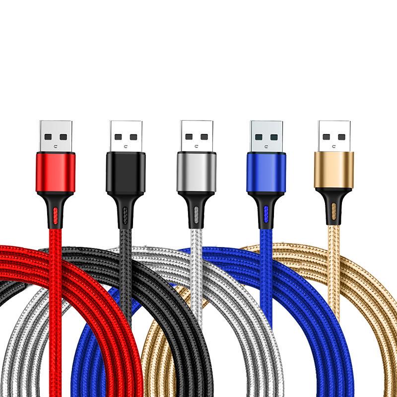 Nylon Braided 3-in-1 Fast Charge Cable for Apple, Android, and Type-C Devices (3A)
