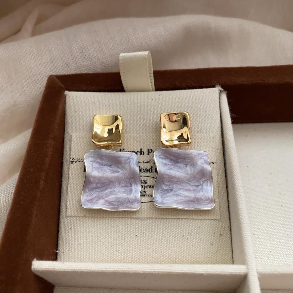 Simple Geometric Cold Wind Stud Earrings Unique Earrings Niche Design Sense High Sense Fresh Earrings