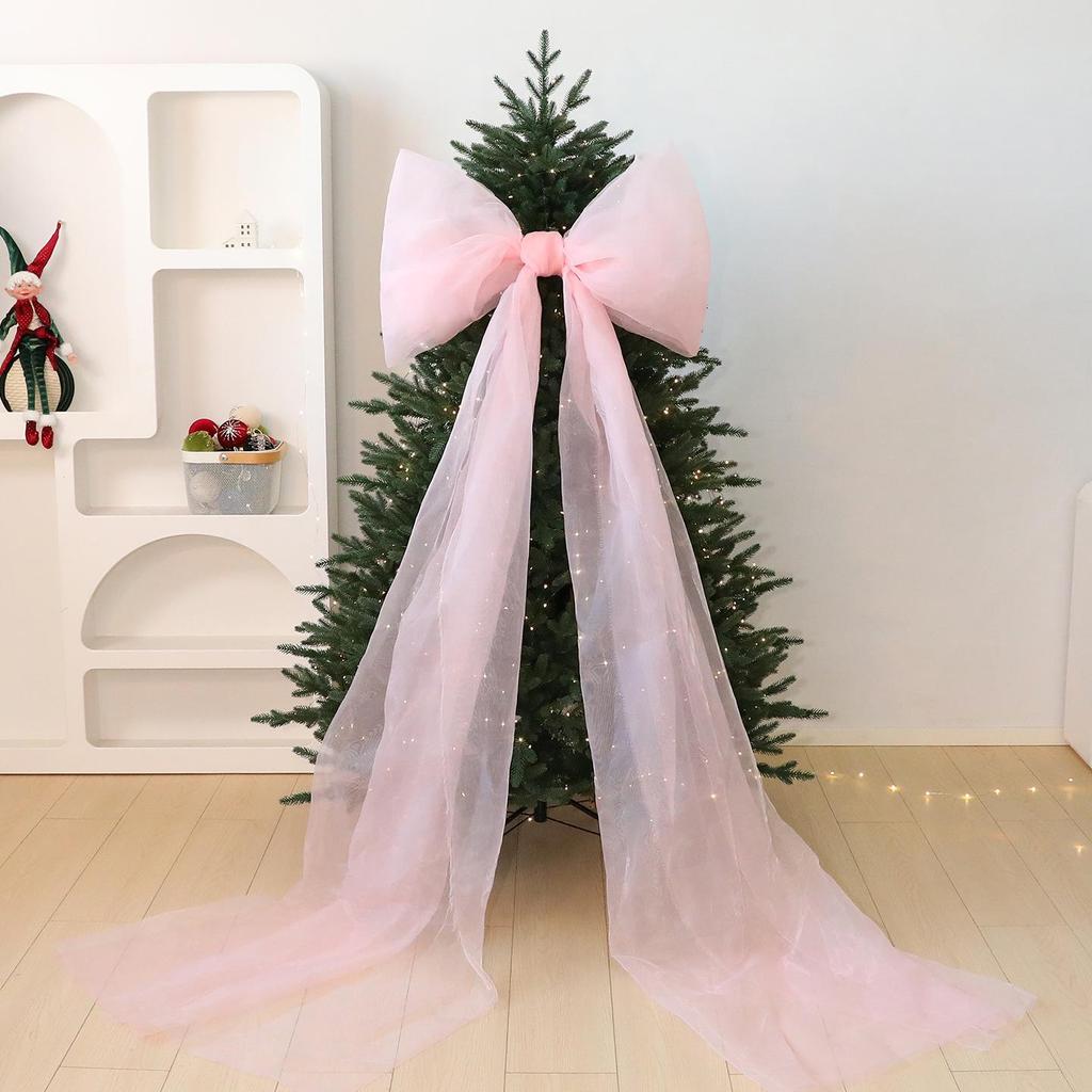 Handmade Organza Bow Christmas Tree Ornaments for Festive Home Décor