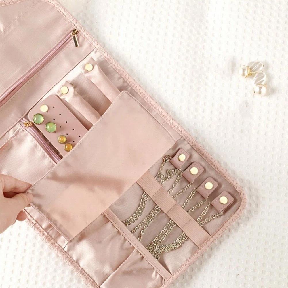Fashion Jewelry Bag Portable Travel Storage Bag for Ring Necklace & Earrings Multifunctional Home Storage Organization