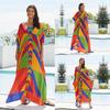 European-American Cotton Tie-Dye Beach Dress: Loose Robe & Bikini Cover-Up