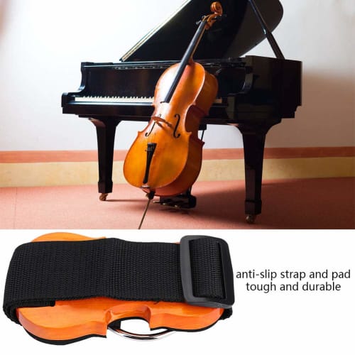 Ongwan Cello Non-Slip Mat, Cello Endpin Stop, Endpin Holder with Strap, Non-Slip Pad for Violin