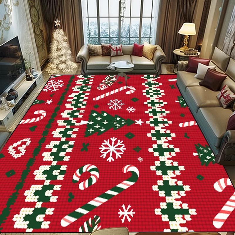 Weihnachtsteppich im amerikanischen Stil für Wohnzimmerdekoration Sofa Couchtisch Bereichsteppiche für Schlafzimmer Großer Bereich Bodenmatte Waschbar