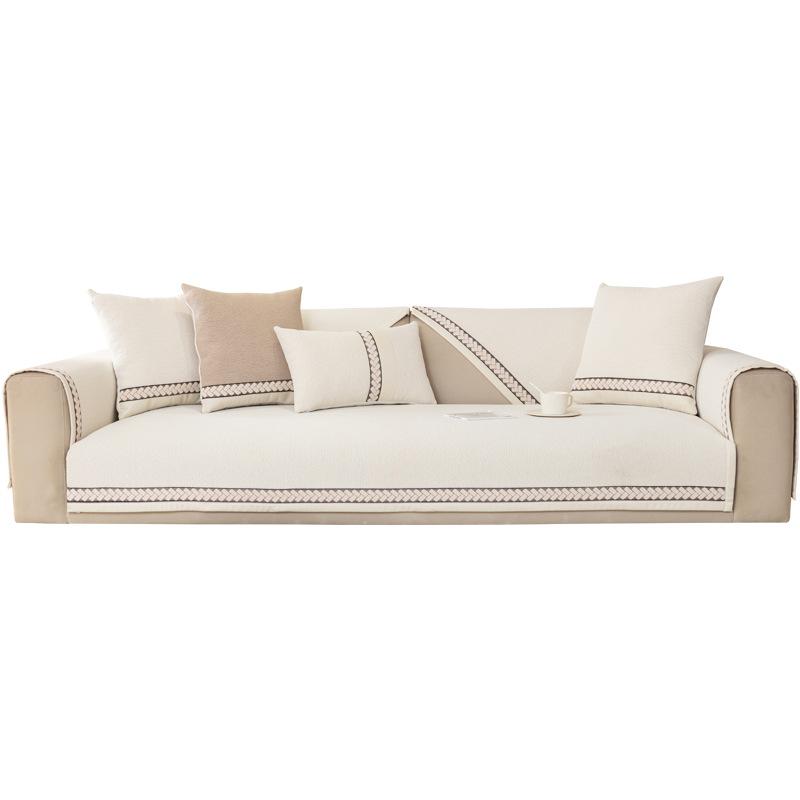 Light Luxury Four-Season Universal Sofa Cushion, Simple Modern Non-Slip Living Room Fabric Sofa Seat Cushion, Cloth Cover, Cover Towel