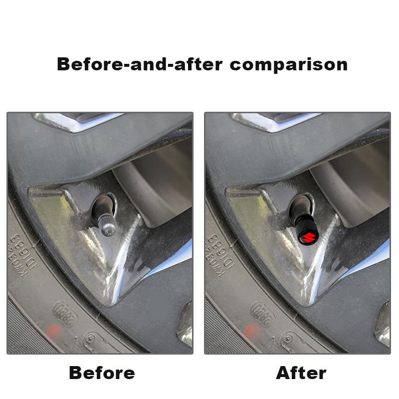 Car Wheel Tire Valve Caps Tyre Stem Covers Airdust Waterproof for Suzuki Swift Jimny Grand Vitara SX4 Samurai Spacia Liana Car