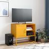 TV Stand Mustard Yellow 68 X 39 X 60.5 Cm Steel