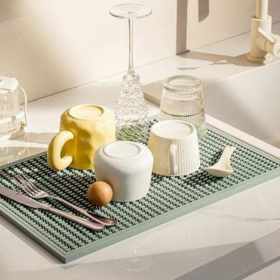 Non-Slip PVC Bar Mat Reusable Drain Pad Bowl Plate Table Insulation Mat Space-saving Bar Counter Drip Tray