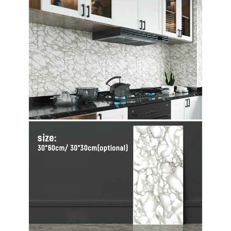 10Pcs Waterproof Marble Tiles Sticker PVC Self Adhesive Vinyl Wall Stickers Bathroom Kitchen Cupboard Backsplash Decor Decals