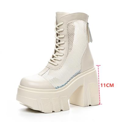 Women Summer Boots Mesh Women Cool Boots Height Platform Women's Ankle Boots