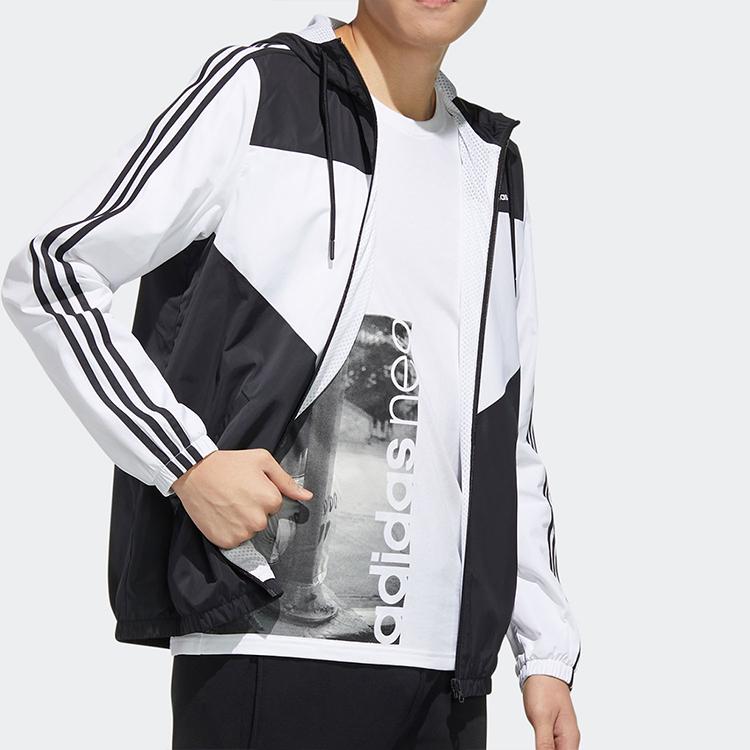 Adidas Neo Side Stripe Casual Sports Jacket Men Outerwear Black FU1058