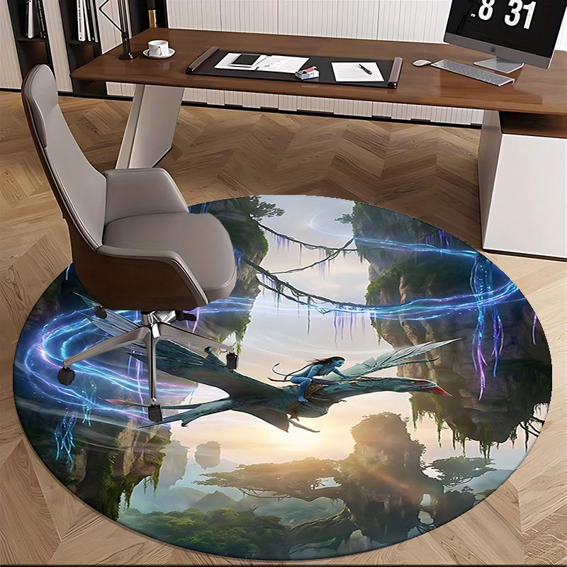Avatar Inspired Fantasy World Chair Mat   Round Carpet for Home Decor, Office Use, Gift Idea   Fits s0197b