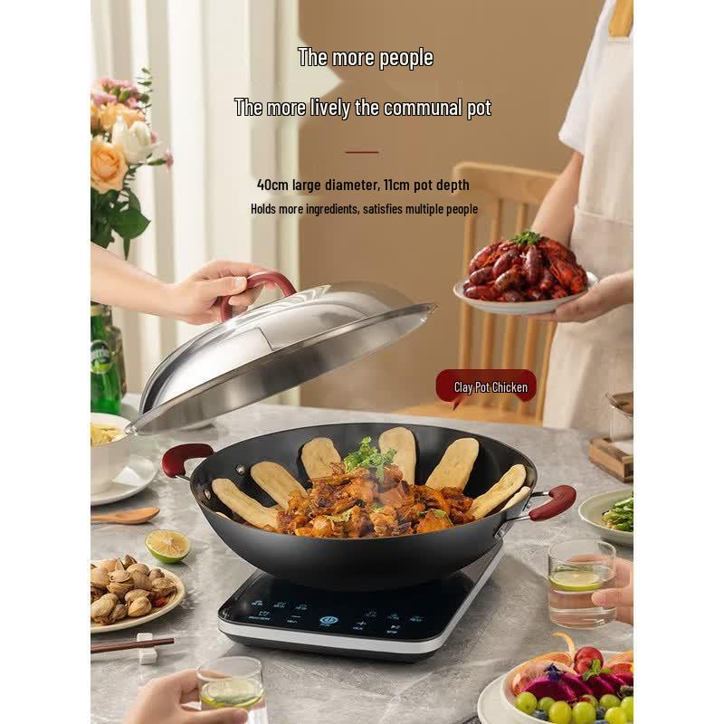 ASD 40cm No-Coating Cast Iron Wok